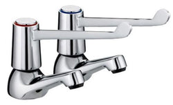 Lever action basin taps with 6" levers