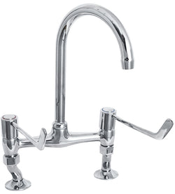 6" Lever Action Bridge Sink Mixer With Adjustable Centres - Chrome