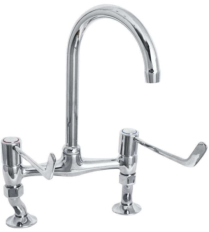 LEVER ACTION 6" LEVER BRIDGE SINK MIXER WITH ADJUSTABLE CENTRES