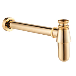 1 1/4" Bottle Trap With Wall Extension - Gold