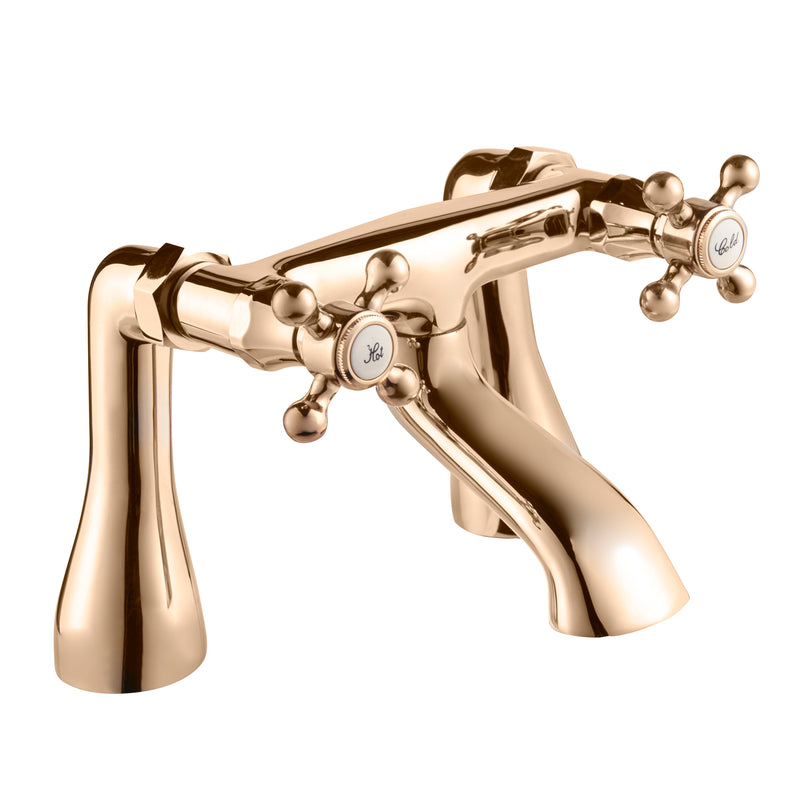 Tudor Pillar Mounted Bath Filler - Gold