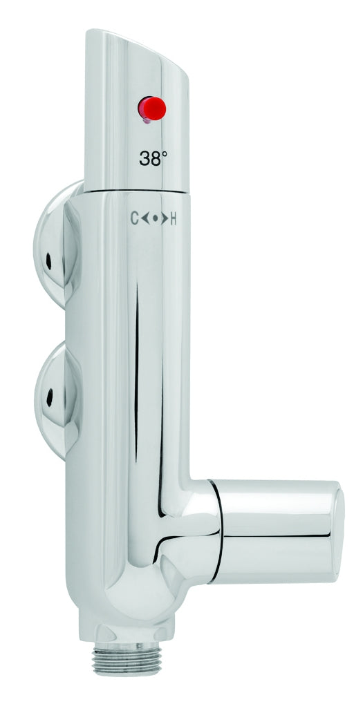 Vertical L shaped bar shower valve